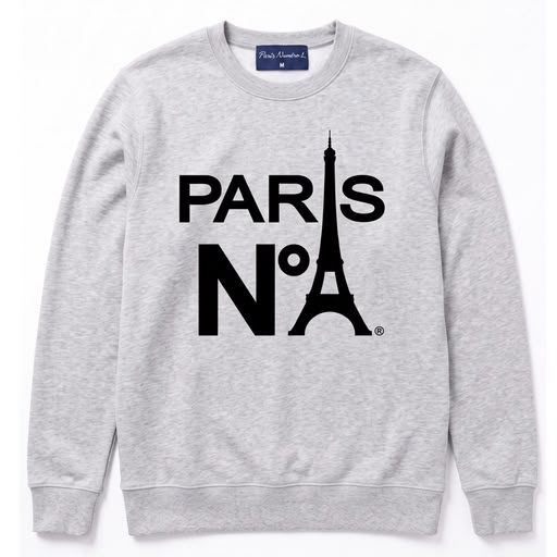 Sweatshirt Paris Numéro 1 original – emblem SÉRIG - Gris/Noir